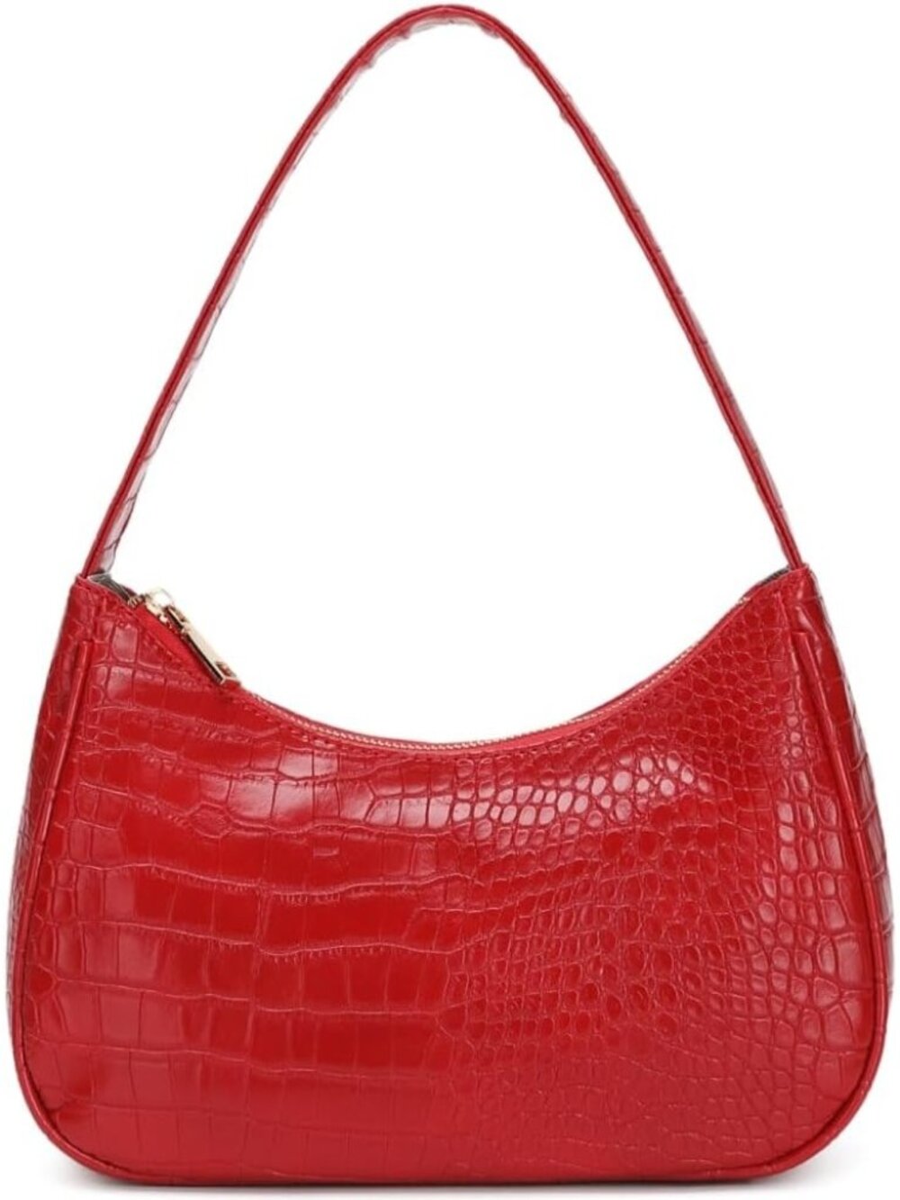 〽️Women's Crocodile Red Hobo Clutch Purse Zipper Closure Shoulder Tote Handbags